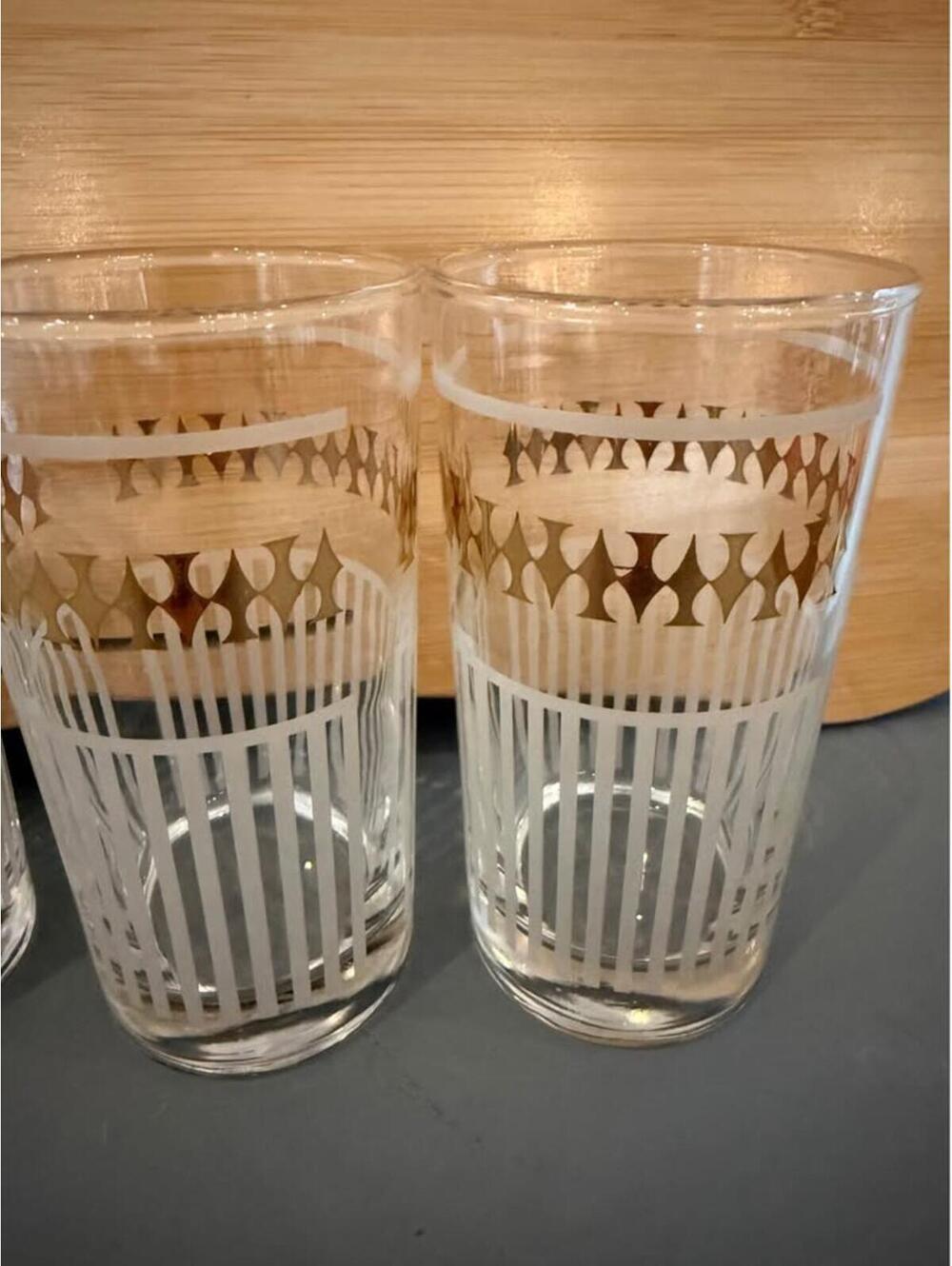 Set of 4 vintage MCM 1960s tumblers- Ace of Spades by Dominion Glass
